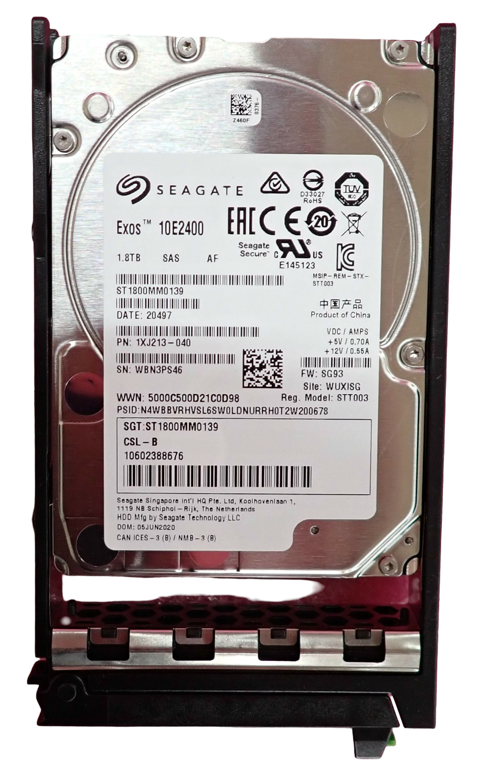 Fujitsu 1.8TB 10K SAS 12G 512e SED 2.5" HotPlug HDD Hard Drive S26361-F5930-L118