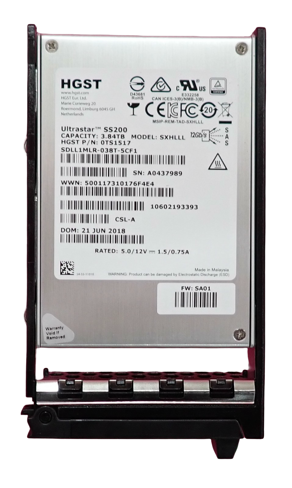 Fujitsu 3.84TB SAS 12Gb/s Read Intensive 2.5" SFF Hot-Plug SSD S26361-F5670-L384