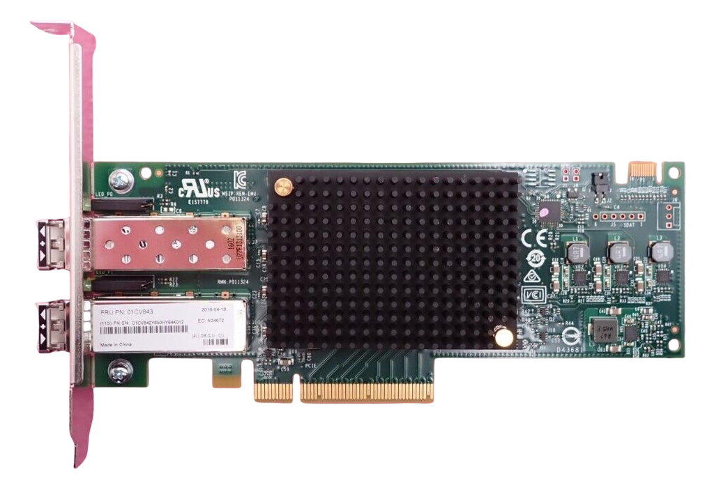 Lenovo Emulex LPe31002 Dual Port 16Gb FC Host Bus Adapter HBA FH +2x SFP 01CV843