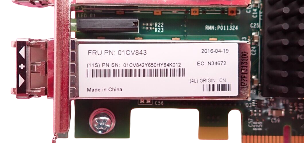 Lenovo Emulex LPe31002 Dual Port 16Gb FC Host Bus Adapter HBA FH +2x SFP 01CV843