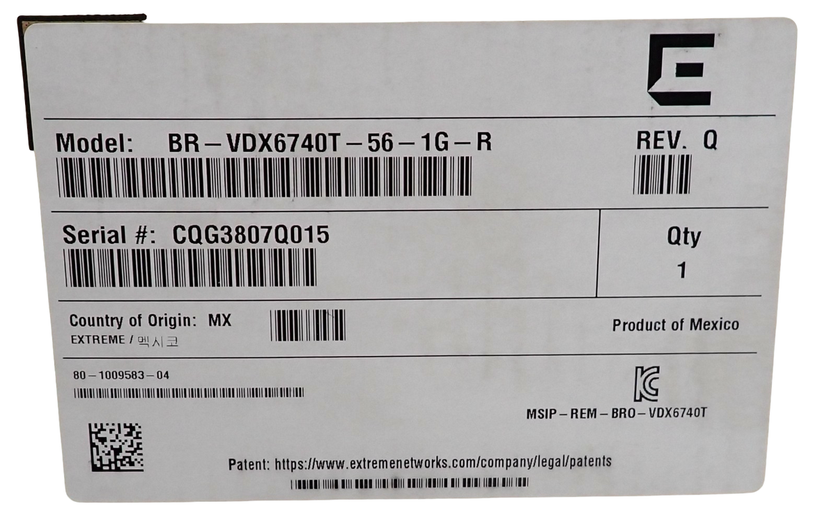 NEW Brocade BR-VDX6740T-56-1G-R VDX 6740T-1G 48x 1GE RJ45 + 2x 40GE QSFP+ Switch