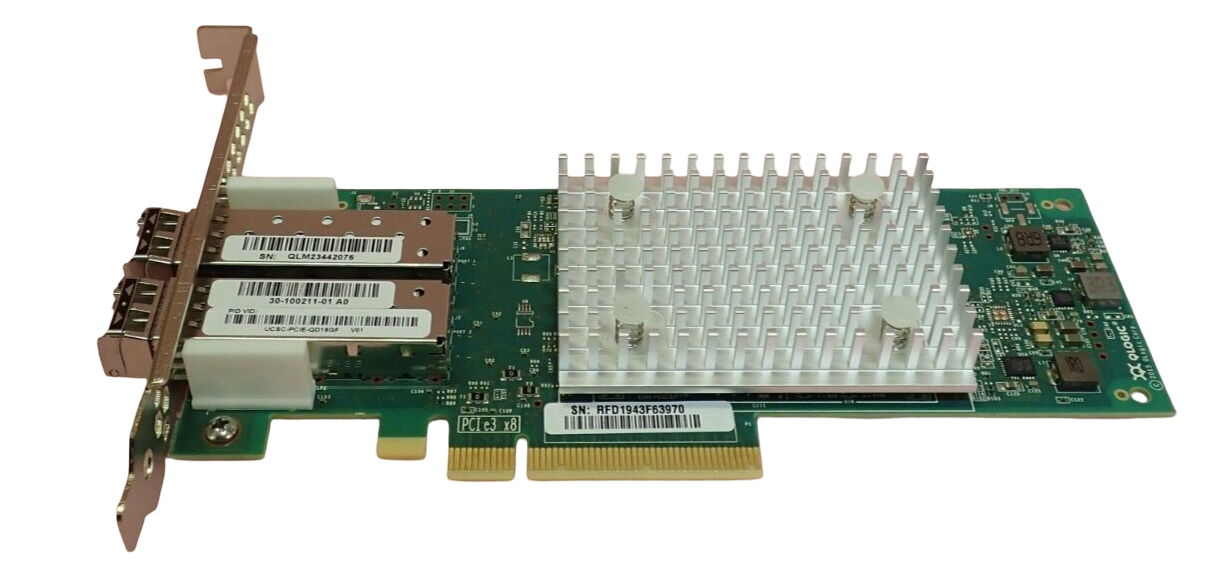 Cisco QLE2692-CSC Dual Port 16Gb FC Host Bus Adapter UCSC-PCIE-QD16GF FH +2x SFP