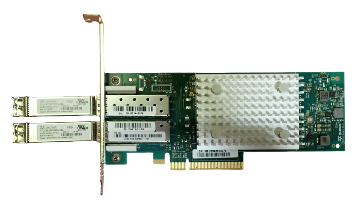 Cisco QLE2692-CSC Dual Port 16Gb FC Host Bus Adapter UCSC-PCIE-QD16GF FH +2x SFP