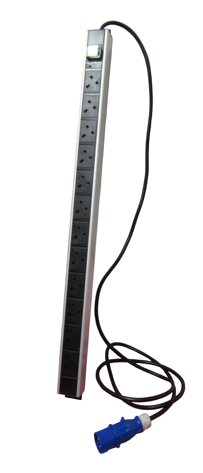 Excel D16-12-EXL 12 Way Horizontal PDU UK Socket 16A IEC 60309 Plug Switched 3M