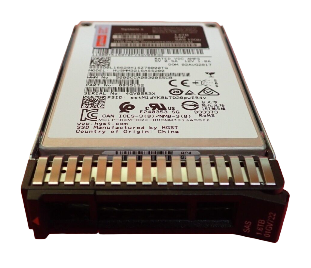 Lenovo SystemX 1.6TB SSD SAS 12G WI G3HS 2.5" Enterprise Performance 01GV722