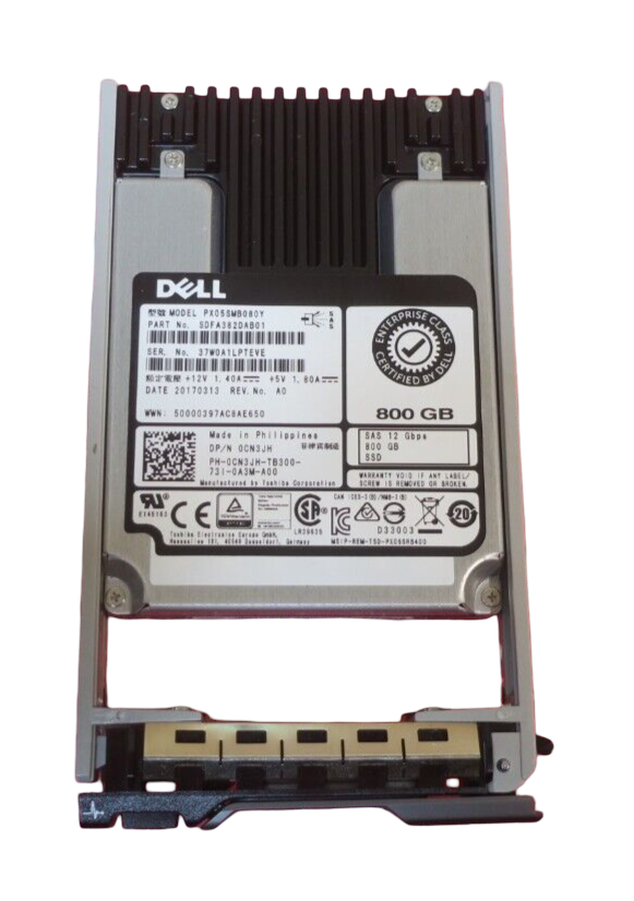 Dell Enterprise 800GB 12Gb/s 12G SAS 2.5" WI Solid State Drive SSD CN3JH 0CN3JH