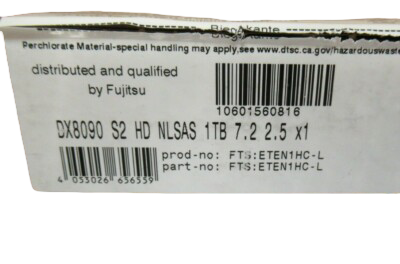 New Fujitsu FTS:ETEN1HC-L 2.5" 1TB 7.2K NL SAS Hard Drive HDD For DX 80 90 S2