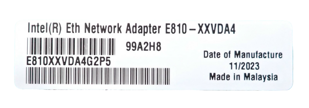Intel E810-XXVDA4 Quad Port 1/10/25GbE SFP28 Network Adapter E810XXVDA4G2P5