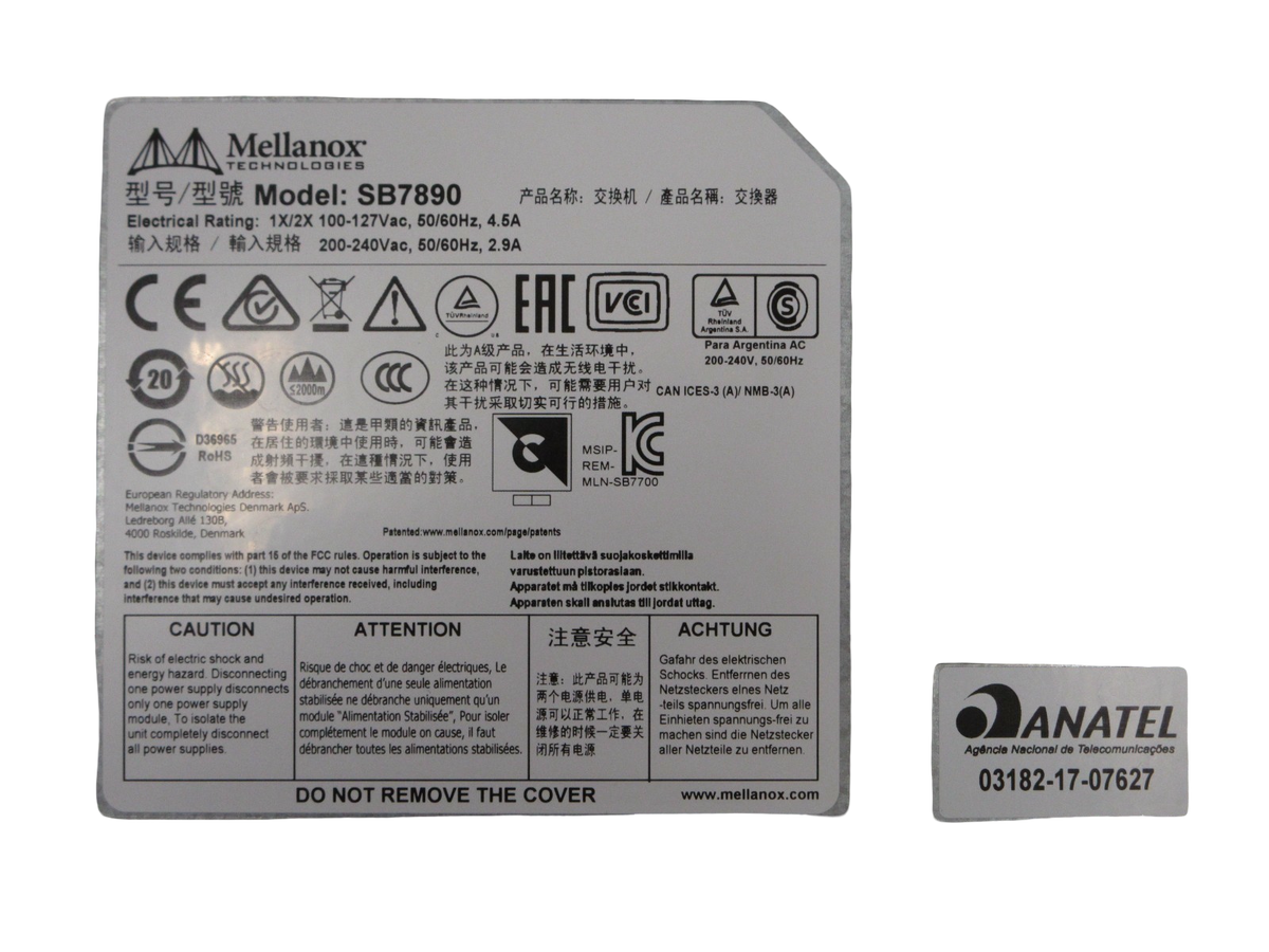 Dell Mellanox SB7890 36x 100GB QSFP28 Infiniband EDR P2C Switch MSB7890 V3G4C