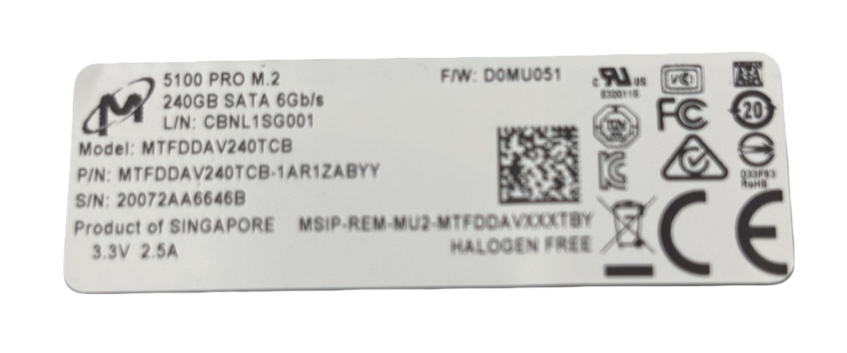 NEW Fujitsu 240GB M.2 6Gbps Internal Solid State Drive S26361-F5707-L240