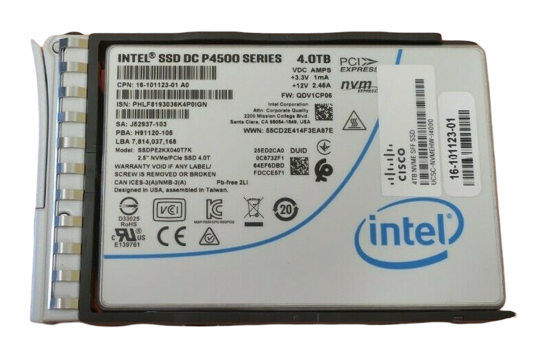 Cisco UCSC-NVMEHW-I4000 4TB 2.5" NVMe U.2 PCIe Solid State Drive SSD Intel P4500