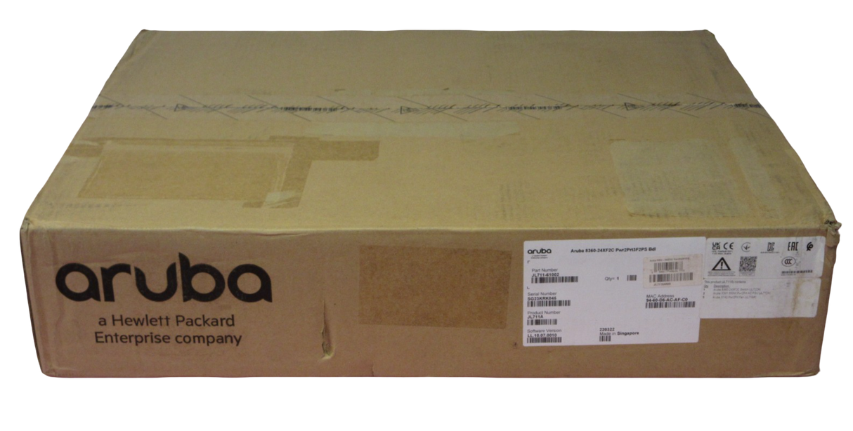 NEW HPE Aruba 8360-24XF2C JL711A CX 8360 v2 24x10Gb SFP+ 2x100Gb QSFP28 Switch