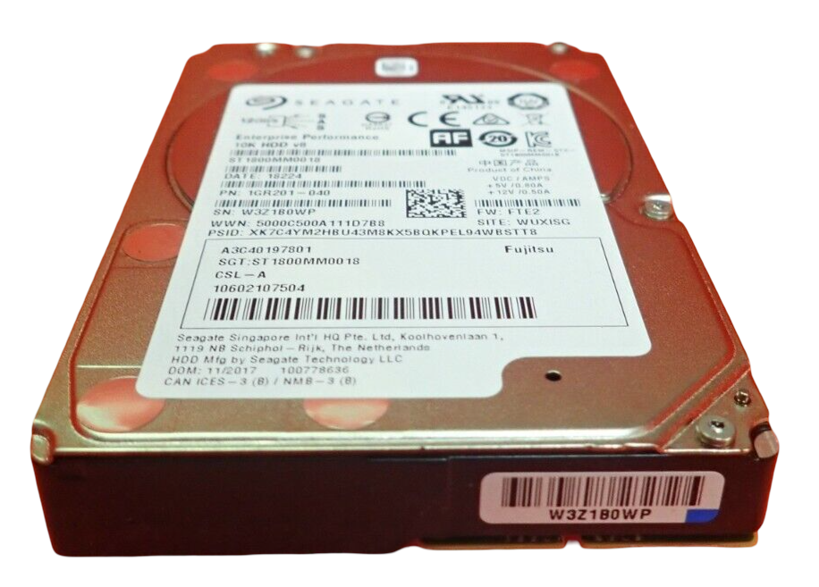 Fujitsu 1.8TB 10K SAS 12G 512e 2.5" Hot-Plug HDD Hard Drive S26361-F4041-L180