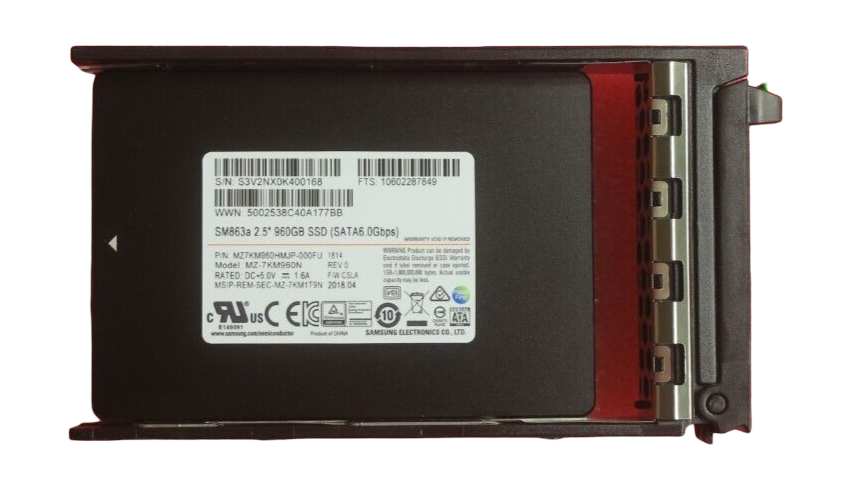 Fujitsu 960GB SATA 6Gb/s Mixed Use 2.5" Hot-Plug SSD S26361-F5588-L960 + Caddy