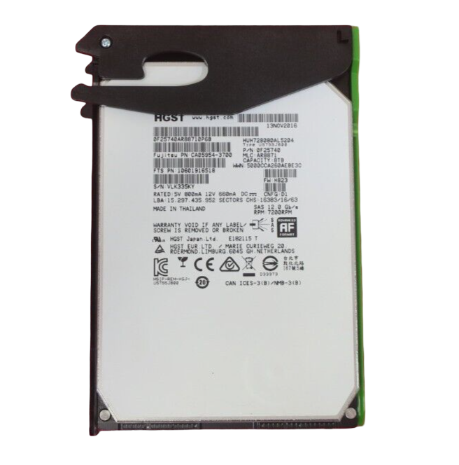 Fujitsu Eternus DX5/600 S3 8TB 7.2K 3.5" SAS 12Gb/s HDD Hard Drive CA07670-E406