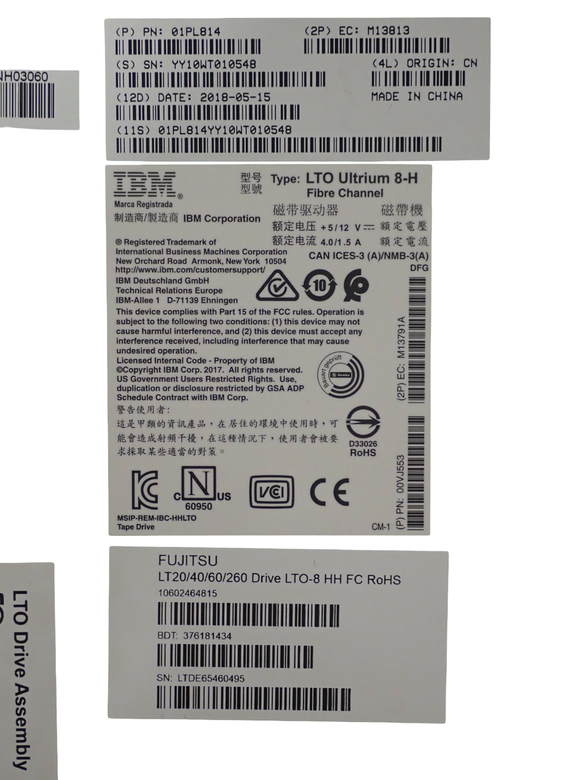 Fujitsu Eternus Ultrium 8-H LTO-8 HH FC Tape Drive 10602464815 FTS:LT14AFNE