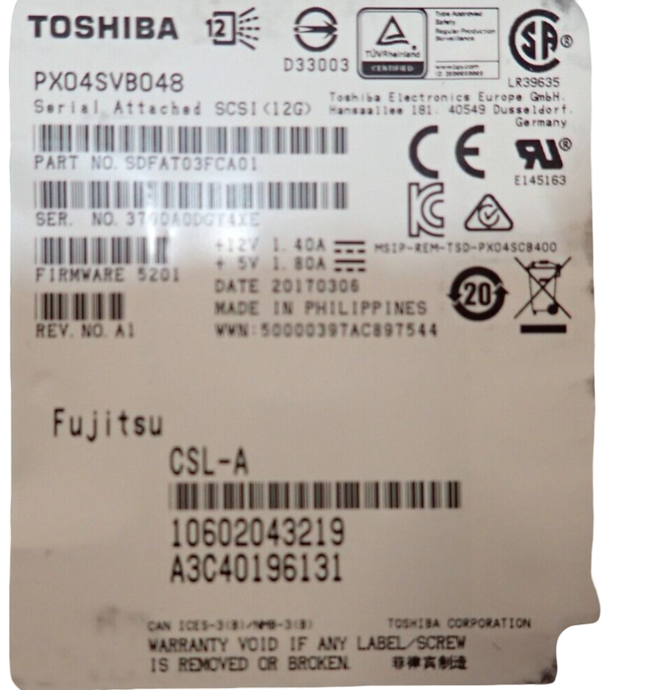 Fujitsu 480GB 2.5" SAS 12G MU MLC Solid State Drive SSD +Caddy S26361-F5614-L480