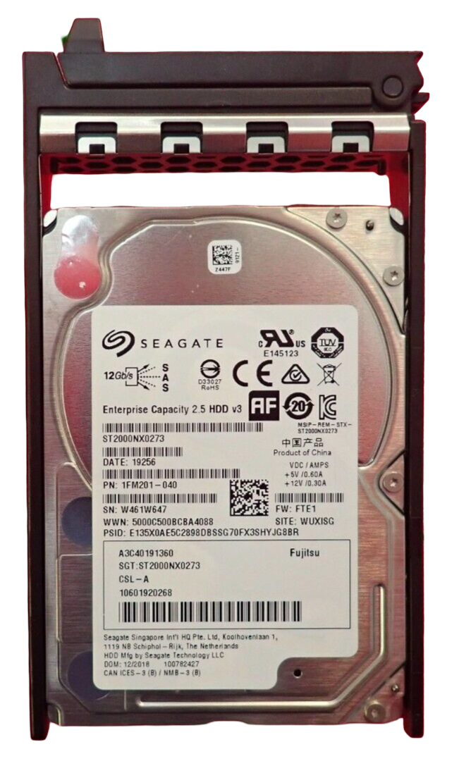 Fujitsu 2TB 7.2K 2.5" SAS 12G 512E Hot-Plug Hard Drive HDD S26361-F5573-L200