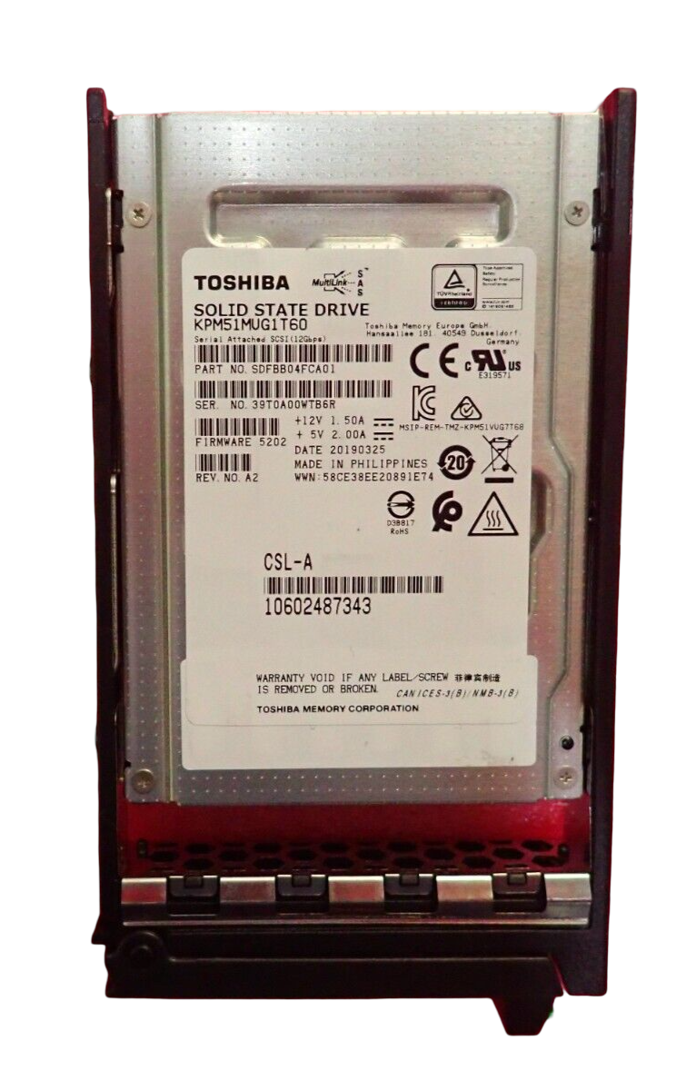 Fujitsu 1.6TB SAS 12Gb/s WI 2.5" SFF TLC Solid State Drive SSD S26361-F5710-L160
