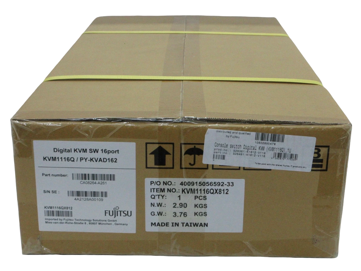 NEW Fujitsu KVM1116Q S26361-K1612-V116 Console Digital SW 16 Port 1U KVM Switch