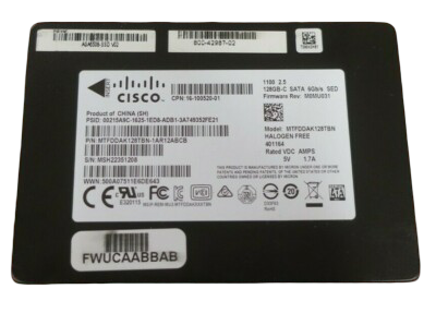 Cisco 128GB SATA 6G 2.5" SED Solid State Drive SSD MTFDDAK128TBN ASA5508-SSD