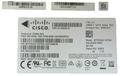 Cisco 128GB SATA 6G 2.5" SED Solid State Drive SSD MTFDDAK128TBN ASA5508-SSD