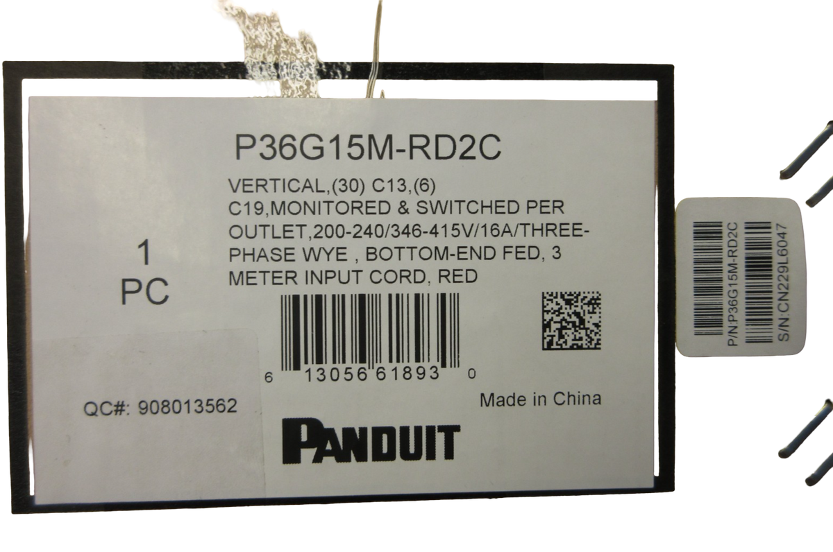 NEW Panduit P36G15M-RD2C 30xC13 6xC19 415V 3PH Switched Monitored Red Rack PDU