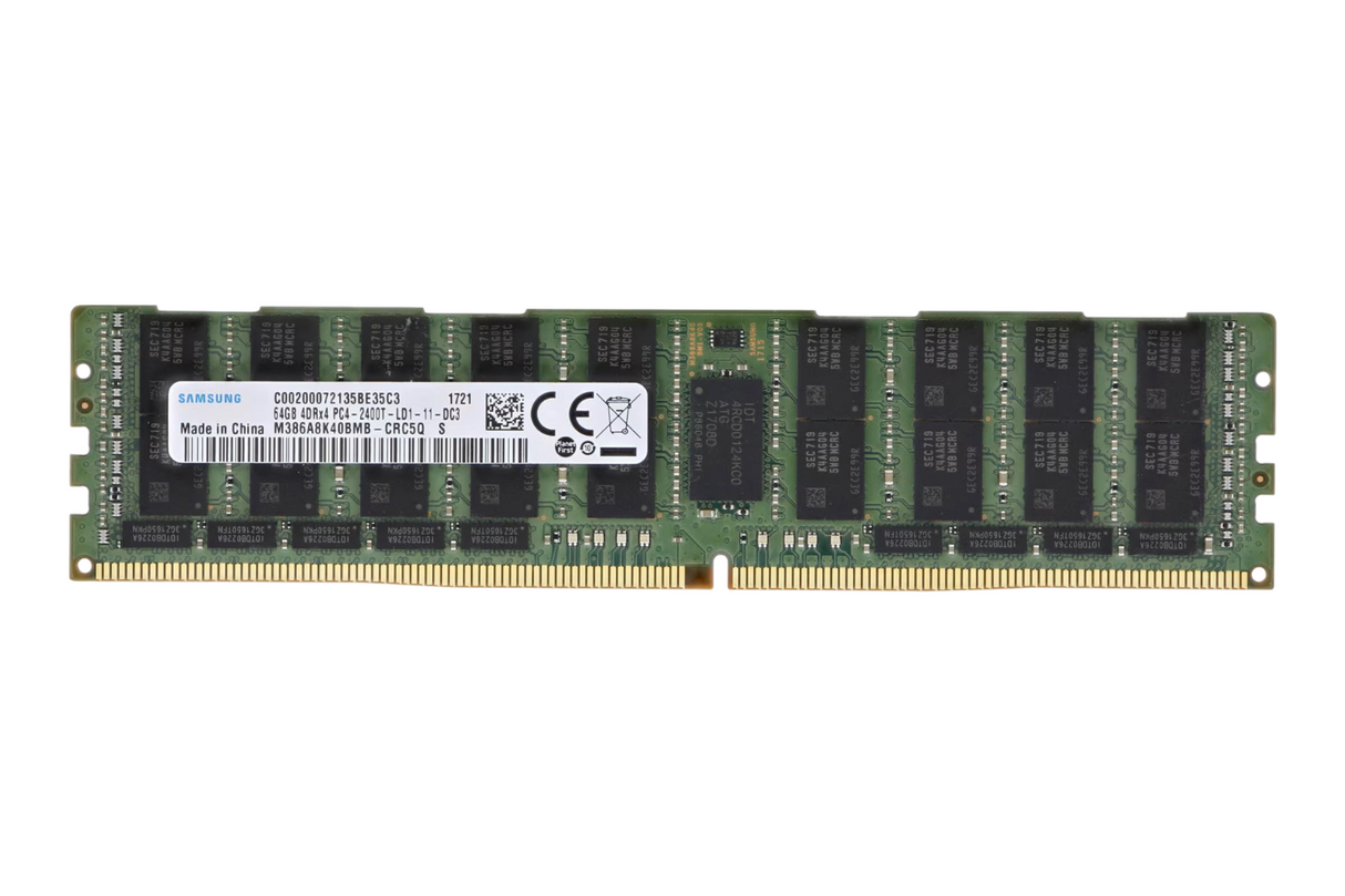 Samsung 64GB 4DRx4 PC4-2400T DDR4-19200 288Pin ECC REG LRDIMM M386A8K40BMB-CRC5Q