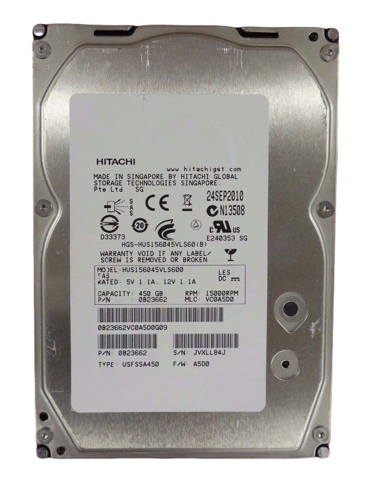 Nexsan Hitachi GST HUS156045VLS600 3.5" 450GB 15K SAS 6Gb/s Hard Drive 0B23662