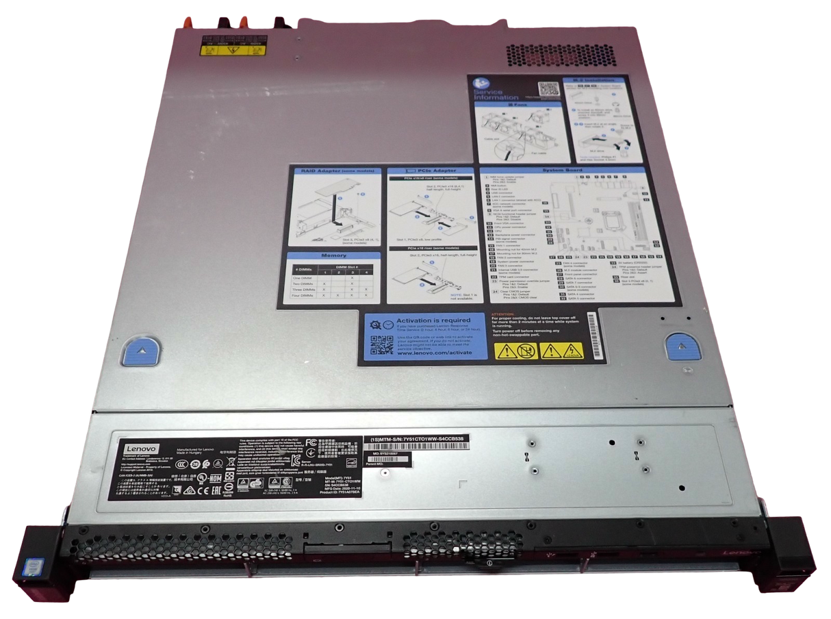Lenovo ThinkSystem SR250 Quad-Core E-2234 3.6GHz 8GB Ram 4x 3.5" Bay 1U Server