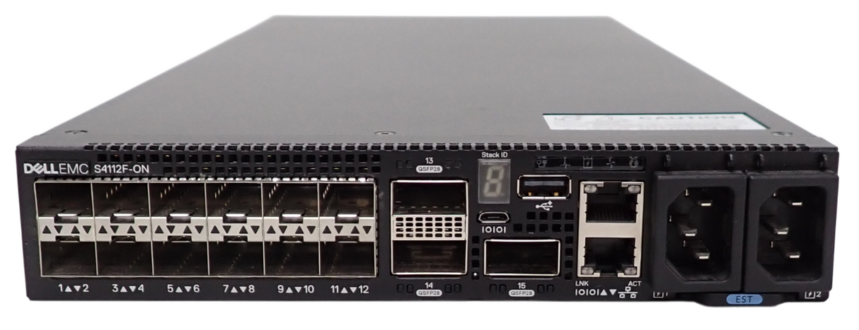 Dell Networking S4112F-ON 12x 10G SFP+ 3x 100G QSFP28 B2F Managed Switch OS10