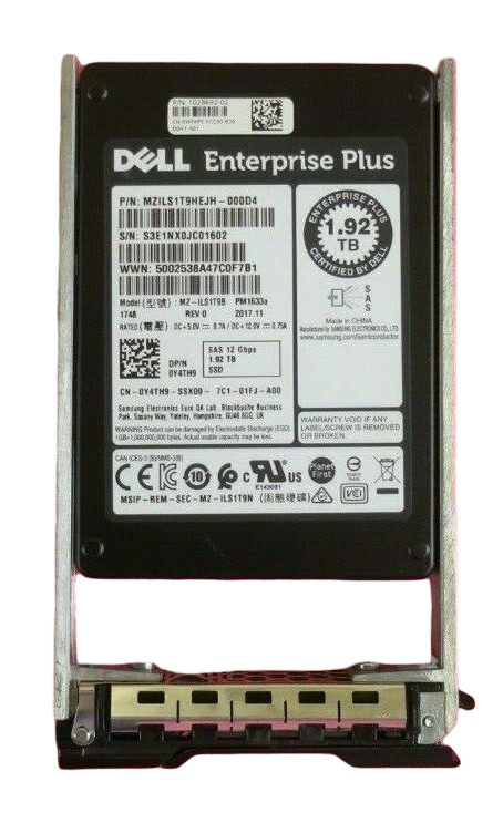 Dell Compellent 1.92TB SAS 12G 12G SSD 2.5" MZILS1T9B Enterprise Plus Y4TH9