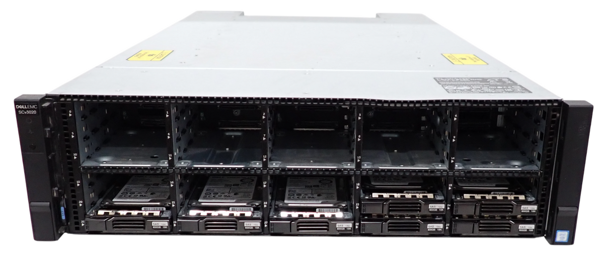 Dell Compellent SCv3020 Storage Array 2x iSCSI Controller 30-Bay 7x 900GB HDD