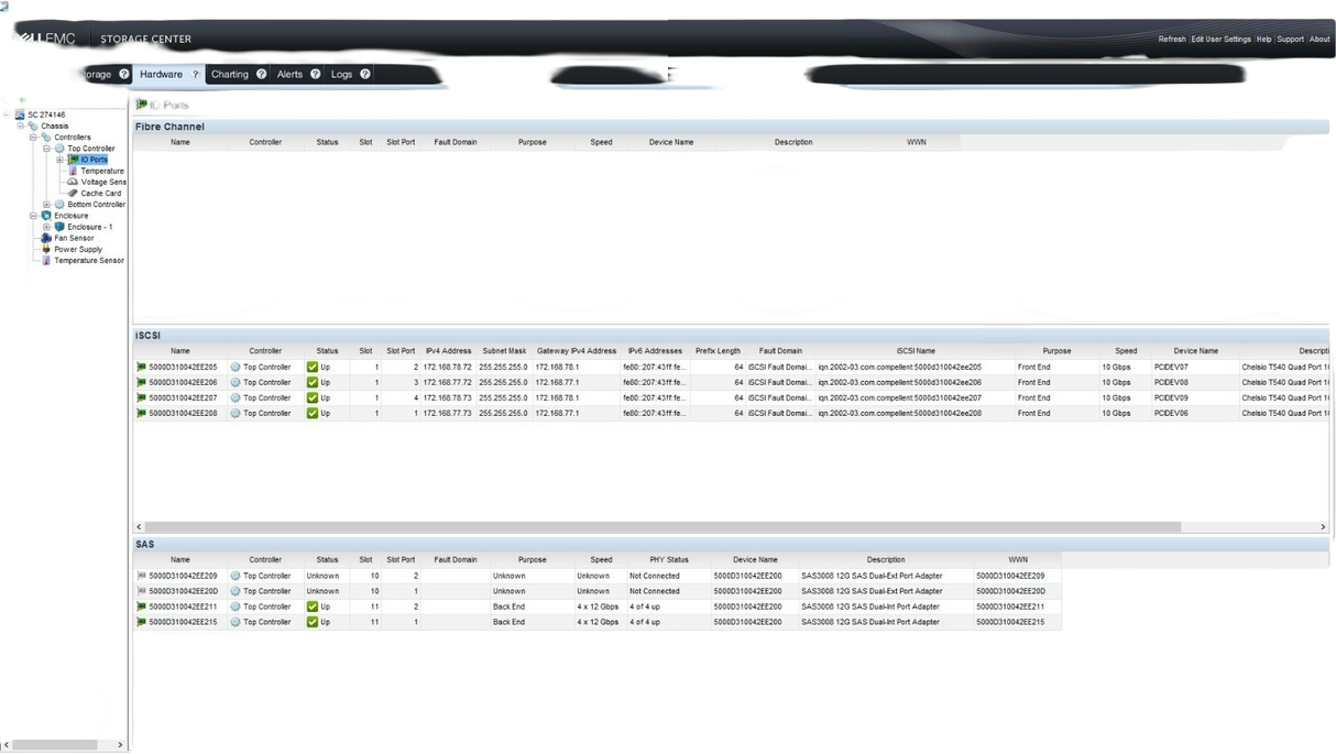 Dell Compellent SCv3020 Storage Array 2x iSCSI Controller 30-Bay 7x 900GB HDD