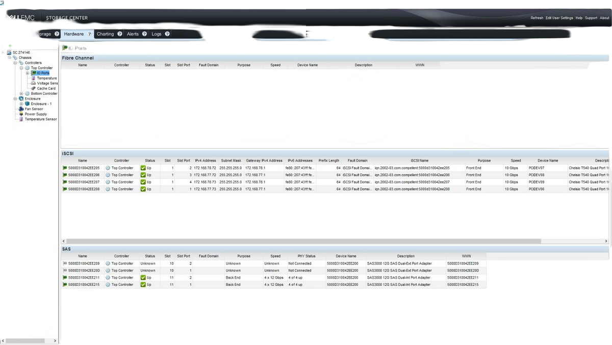 Dell Compellent SCv3020 Storage Array 2x iSCSI Controller 30-Bay 7x 900GB HDD