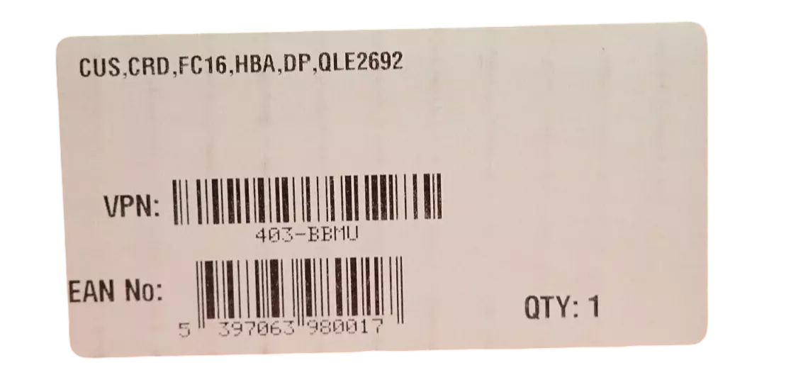NEW Dell QLE2692 Dual Port 16Gb Fibre Channel Host Bus Adapter 403-BBMU YH1DK