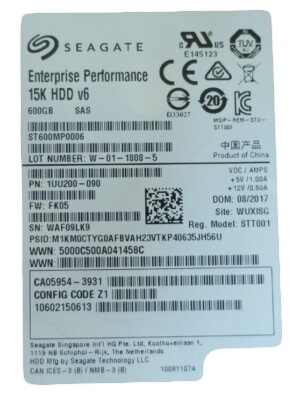 Fujitsu Eternus 600GB 15K SAS 12G 2.5" HDD CA08226-E933 DX100 DX200 DX60 S3/S4