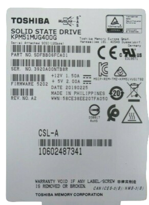 Fujitsu 400GB 2.5" 12G Hot-Plug SAS SSD Solid State Drive S26361-F5710-L400