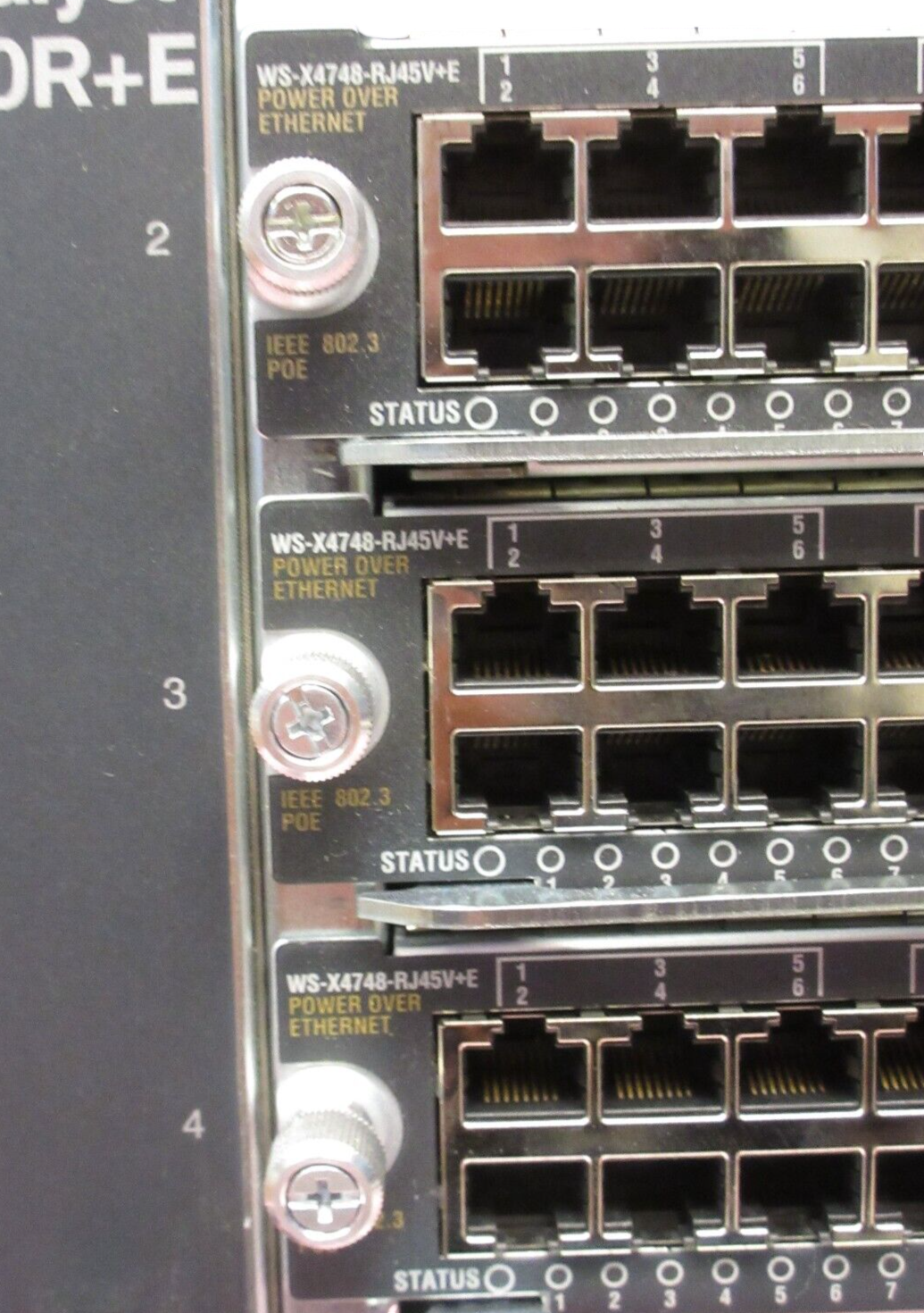 Cisco WS-C4510R+E 10-Slot 14U Chassis 6x WS-X4748-RJ45V+E 48-Port PoE Line Cards