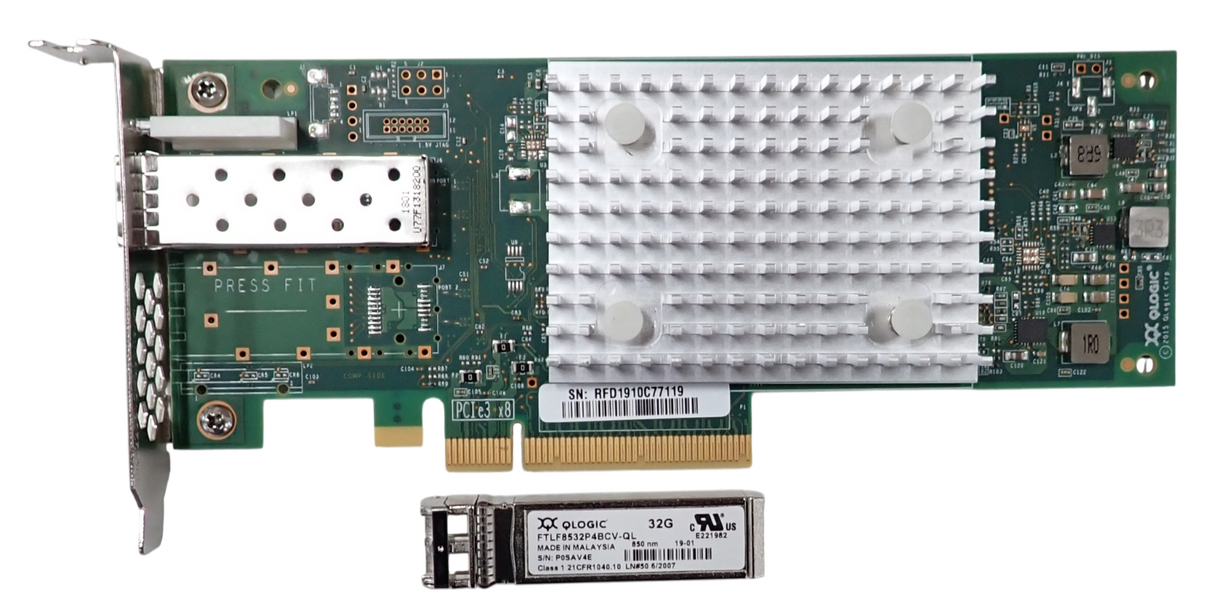 NEW Fujitsu QLogic QLE2740-F 1-Port 32Gb FC SFP+ HBA HH + SFP S26361-F4043-L201