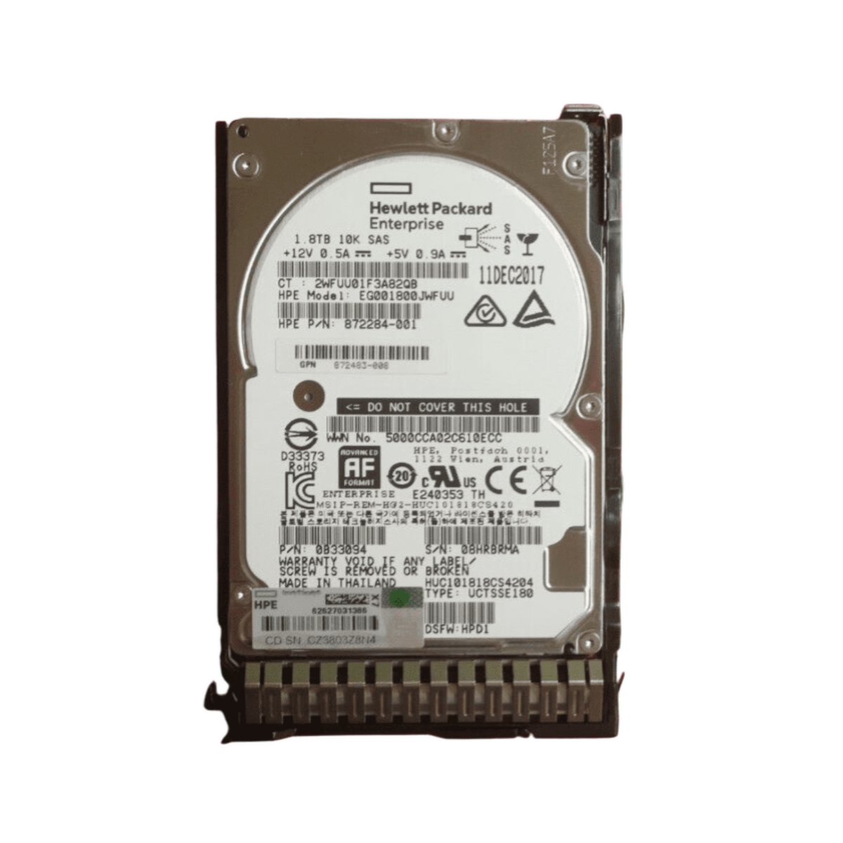 HP Proliant 1.8TB 10K SAS 12G 2.5" Hot-Plug Hard Drive HDD 872738-001 872481-B21