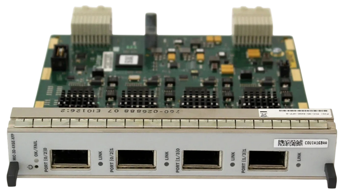 New Juniper MIC-3D-4XGE-XFP 4Port 10 Gigabit Ethernet XFP Modular Interface Card