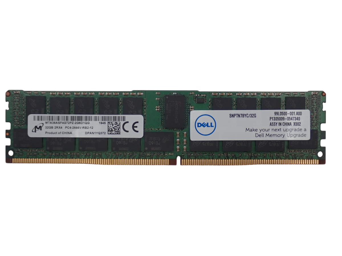 Dell 32GB 2Rx4 PC4-2666V DDR4-21300 ECC REG CL19 Server Memory RAM SNPTN78YC/32G