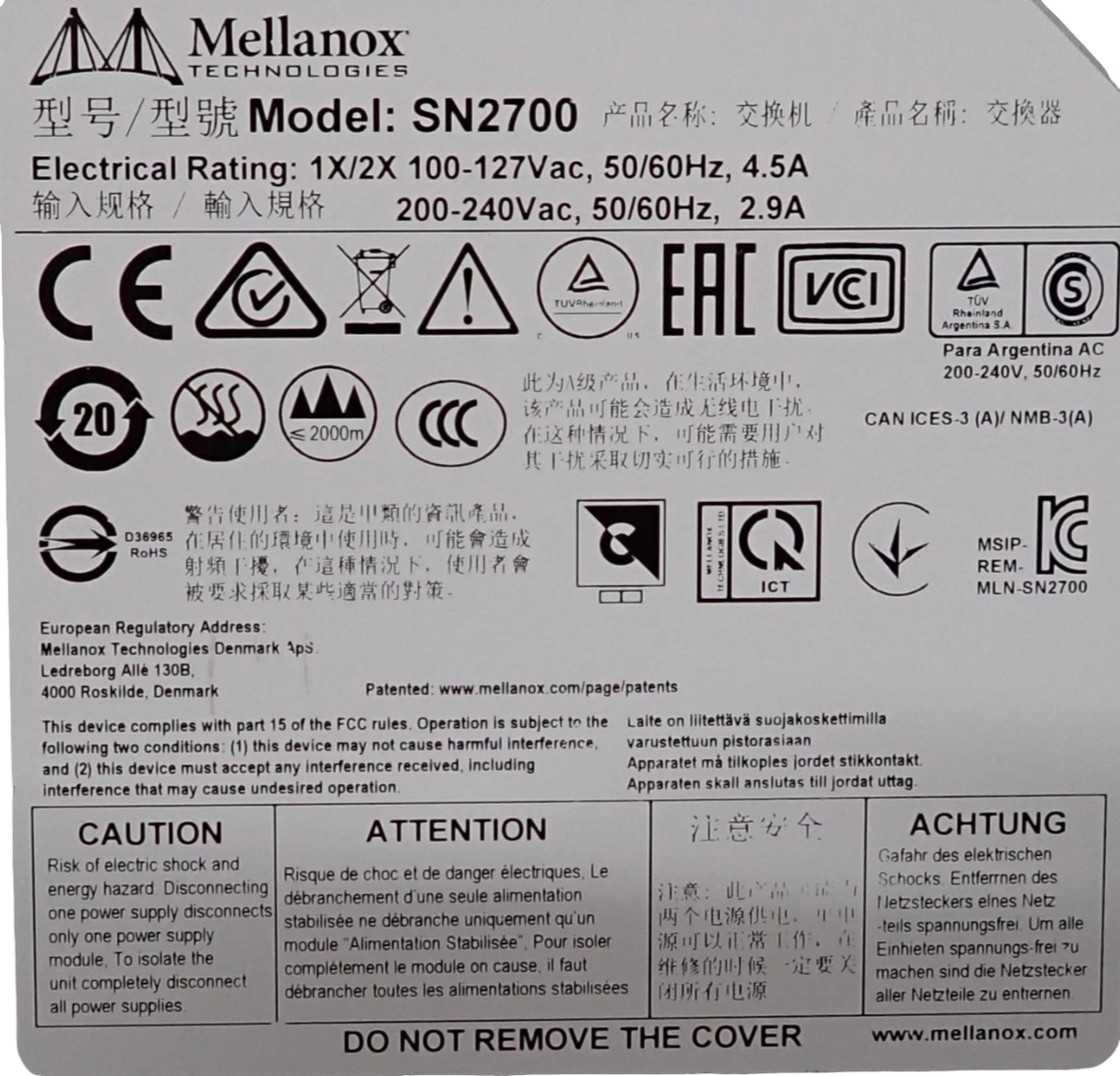 Mellanox SN2700 32x 100Gb QSFP28 Standard Depth Switch MSN2700-CS2FO ONYX 3.10