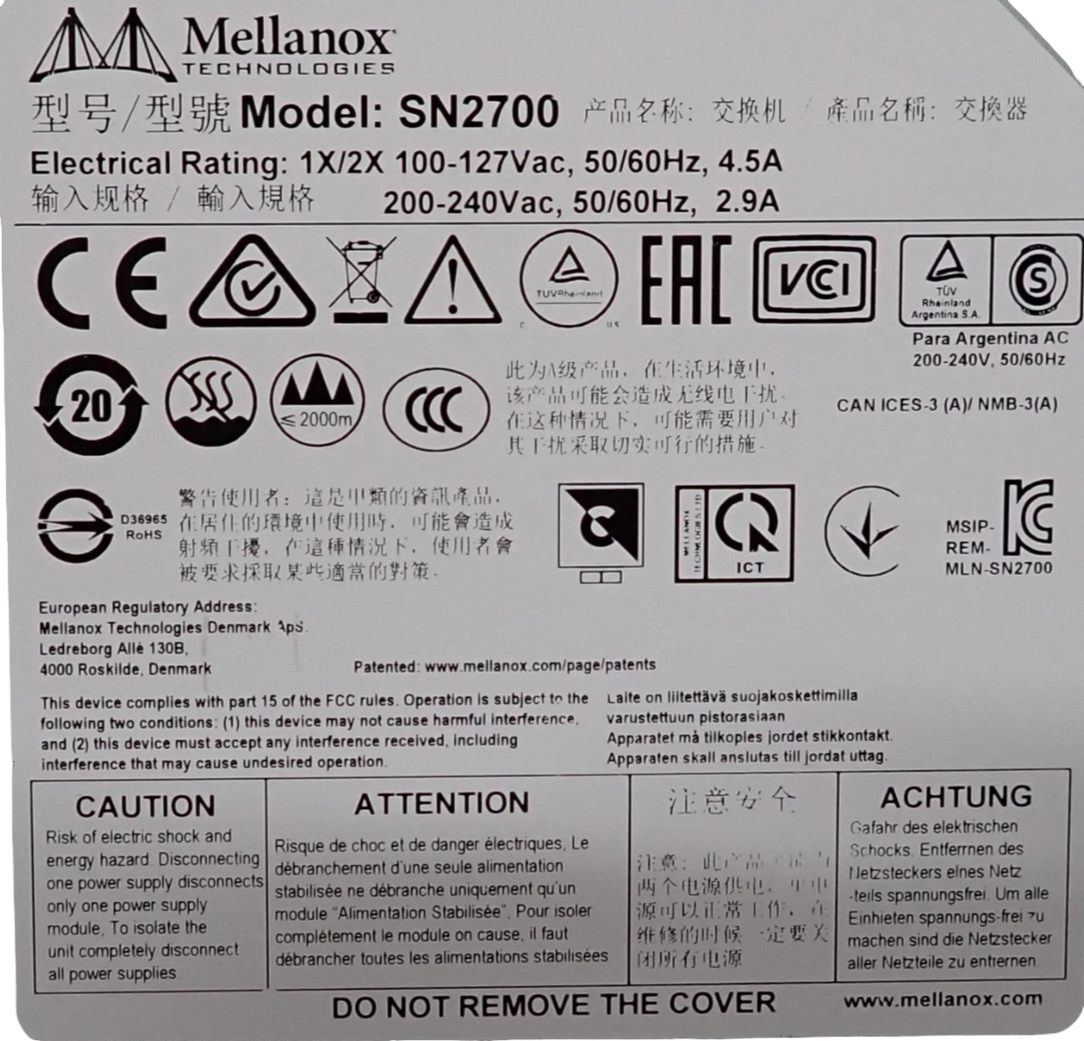 Mellanox SN2700 32x 100Gb QSFP28 Standard Depth Switch MSN2700-CS2FO ONYX 3.10