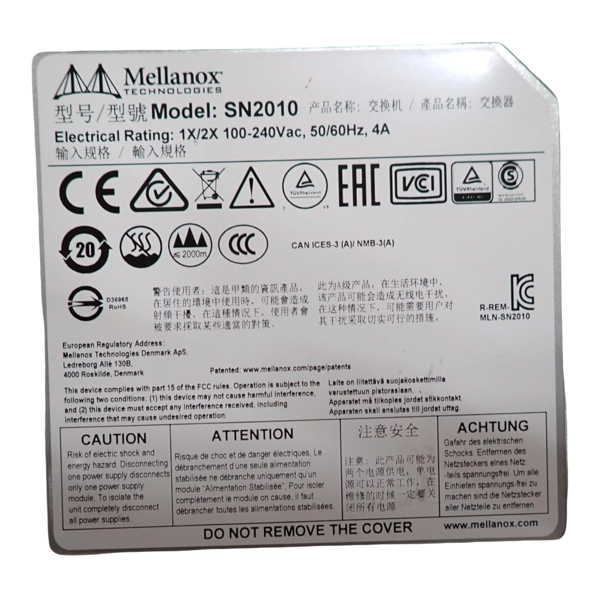 Mellanox SN2010 18x 25Gb SFP28 4x 100Gb QSFP28 Managed Switch MSN2010-CB2F ONYX
