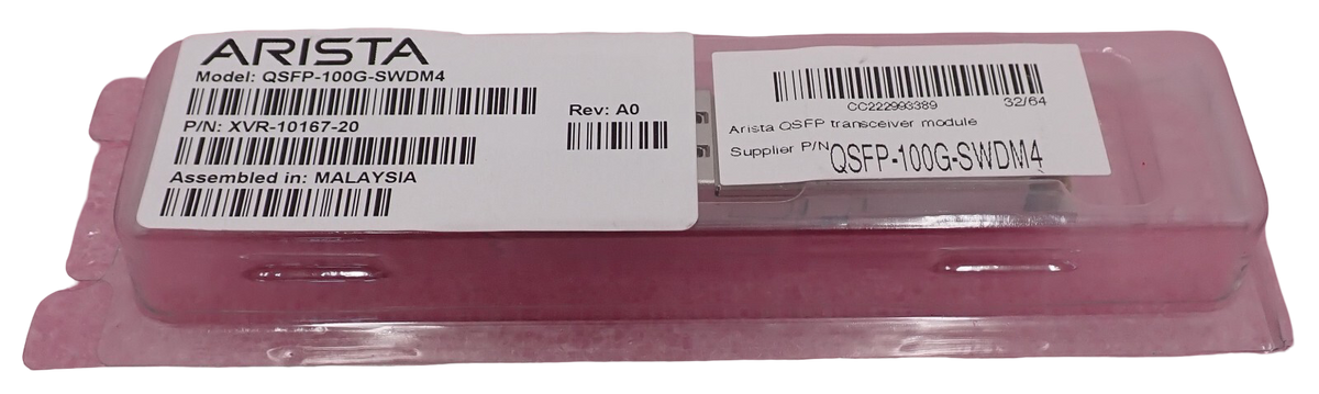 NEW Arista 100Gbps MMF 100m QSFP Transceiver Module QSFP-100G-SWDM4 XVR-10167-20