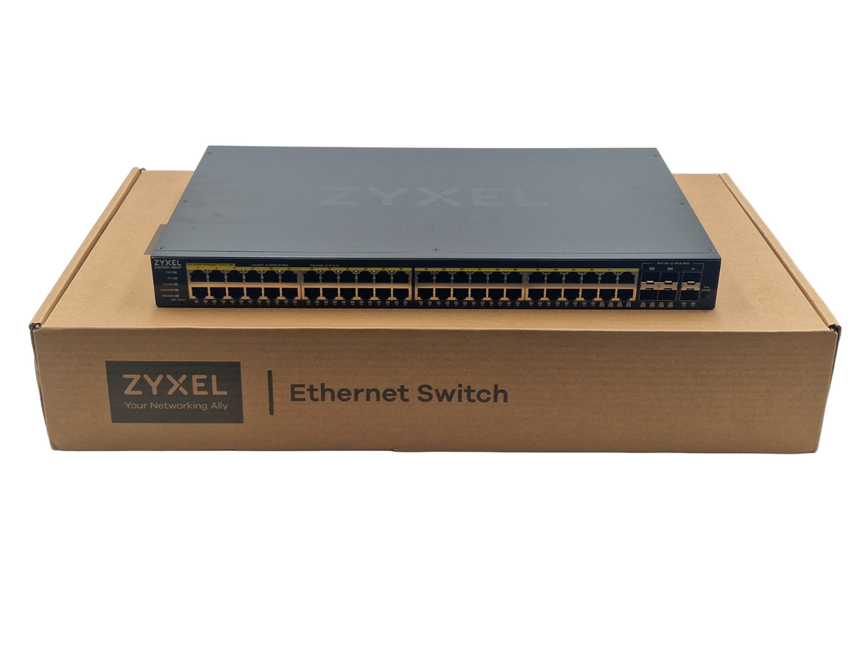 New Zyxel 48x 1G RJ45 PoE+ 4x Combo 2x 1G SFP Smart Managed Switch GS1920-48HPV2