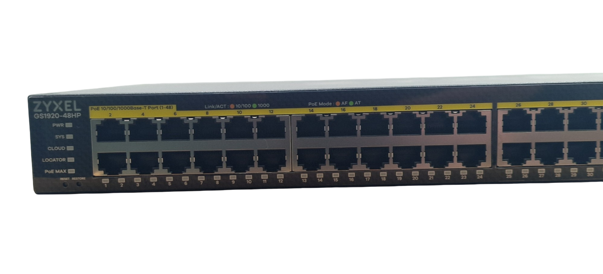 New Zyxel 48x 1G RJ45 PoE+ 4x Combo 2x 1G SFP Smart Managed Switch GS1920-48HPV2