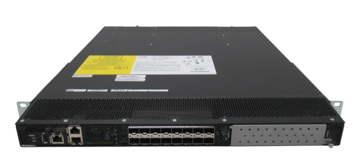 IBM SAN32C-6 16x 32Gb SFP+ Ports 16 Active B2F Fabric SAN Switch 2x PSU 8977-T32